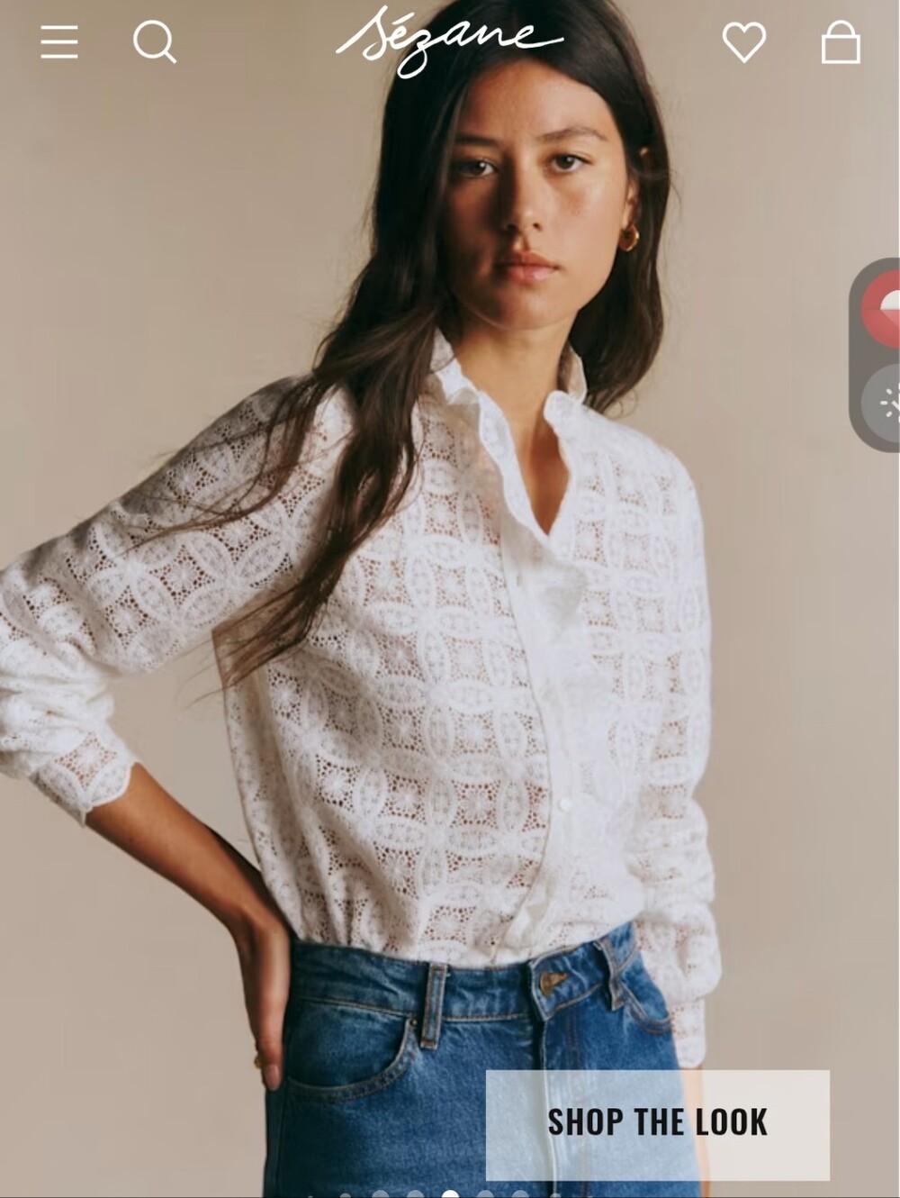 Chlo Shirt Ecru Guipere Lace
